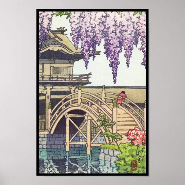 Shinto och dess arkitektur, Kameido Bridge Kawase Poster (Framsidan)