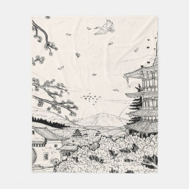 Shinto Shrine Fuji Edo Period Japan Shogun Inspire Fleecefilt