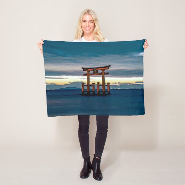Shinto Shrine-Torii-Japanska Grind Fleecefilt (På plats)