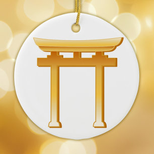 Shinto Symbol Julgransprydnad Keramik