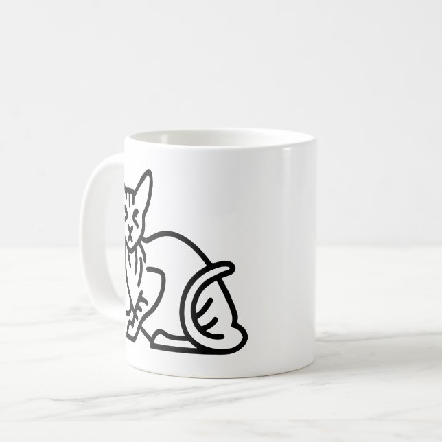 Shinx cat sketch kaffemugg (Framsida vänster)