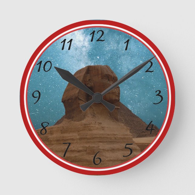Shinx: Egypten Round Clock Rund Klocka (Framsida)