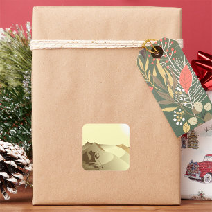 Shinx i öknen fyrkantigt klistermärke