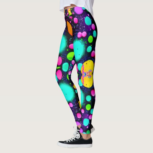 shiny Abstract art Leggings (Vänster)