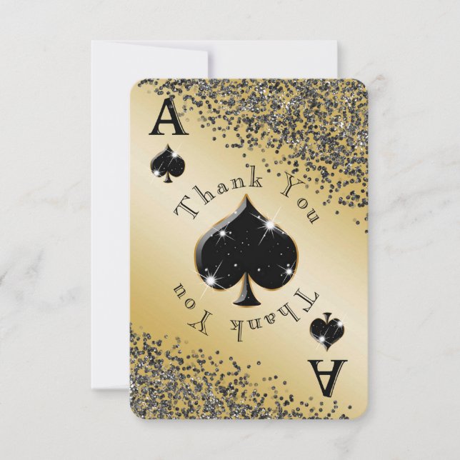 Shiny Ace of Spades & Black Glitter Tack (Framsida)