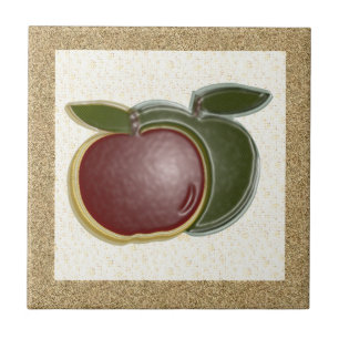 Shiny Apples 3D (texturerad/spegel) Kakelplatta