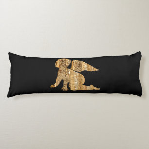 Shiny Baby Angel Vingar Black Guld Angelic Kroppskudde