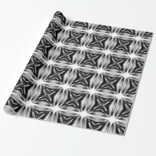 Shiny black and white star presentpapper