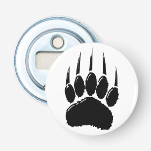 Shiny Black Bear Paw-utskrift Flasköppnare