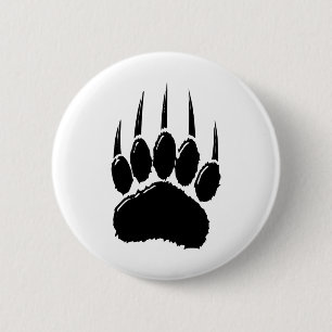 Shiny Black Bear Paw-utskrift Knapp