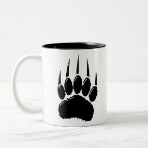 Shiny Black Bear Paw-utskrift Två-Tonad Mugg