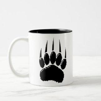 Shiny Black Bear Paw-utskrift Två-Tonad Mugg