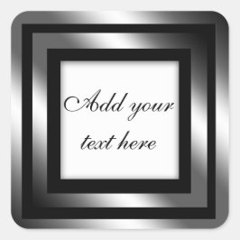 Shiny Black Gift Sticker Fyrkantigt Klistermärke