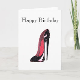 Shiny Black Lämnat Stiletto Shoe Kort