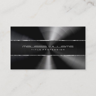Shiny Black Modern Metallisk design Visitkort