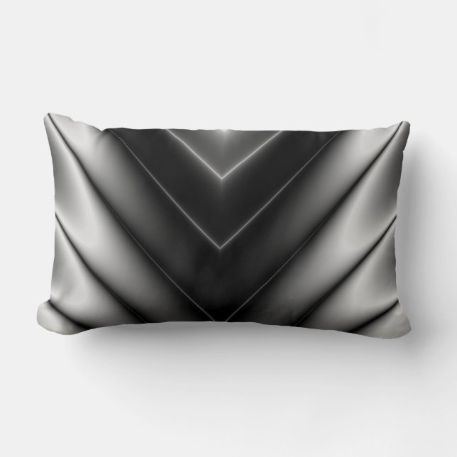 Shiny Black Silke Lumbarkudde (Framsida)