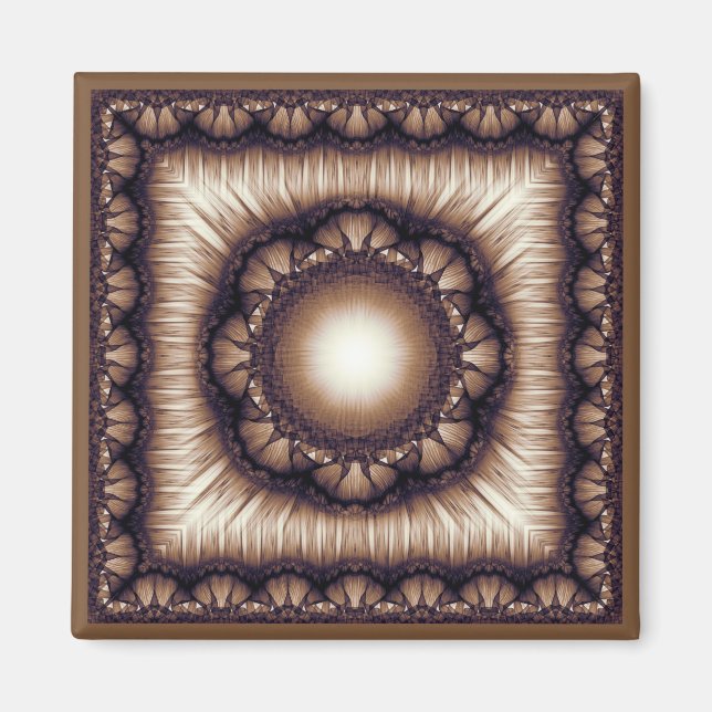 Shiny blommigt modern ornament magnet (Framsidan)