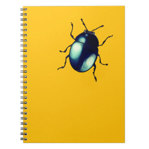 Shiny Blue Beetle Illustration Anteckningsbok