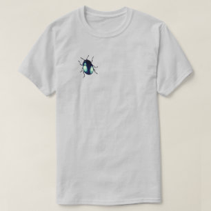 Shiny Blue Beetle Illustration T Shirt