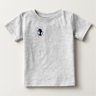 Shiny Blue Beetle Illustration T Shirt