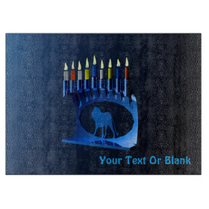 Shiny Blue Chanukkah Menorah