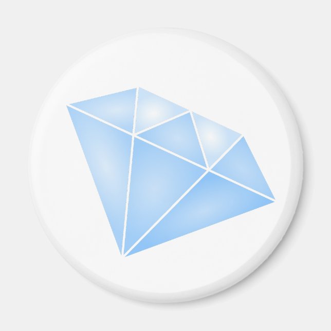 Shiny Blue Diamond Carat Magnet (Framsidan)