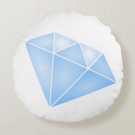 Shiny Blue Diamond Carat Rund Kudde