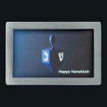 Shiny Blue Dreidel<br><div class="desc">En moderniserande, metallblå modell mot en mörk, nattlig bakgrund. Två av hebreiska brev hittades på en dröm, nunna och shin, glöd. Texten "Lycklig Hanukkah" står också i blått och vitt.</div>