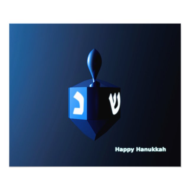 Shiny Blue Dreidel Fototryck (Framsidan)