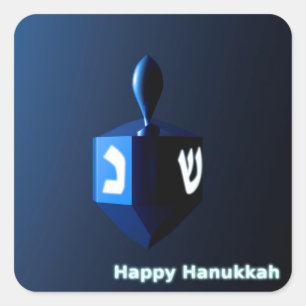 Shiny Blue Dreidel Fyrkantigt Klistermärke