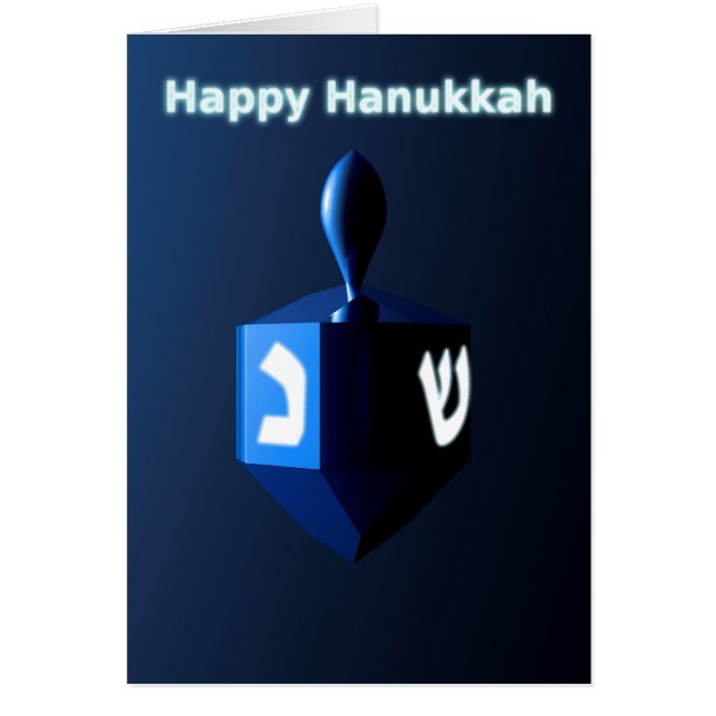 Shiny Blue Dreidel Hälsningskort (Framsidan)