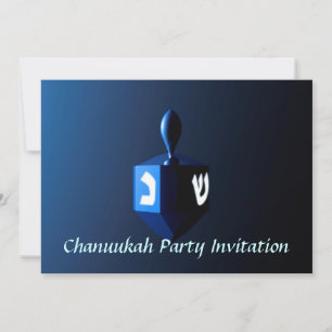Shiny Blue Dreidel Inbjudningar