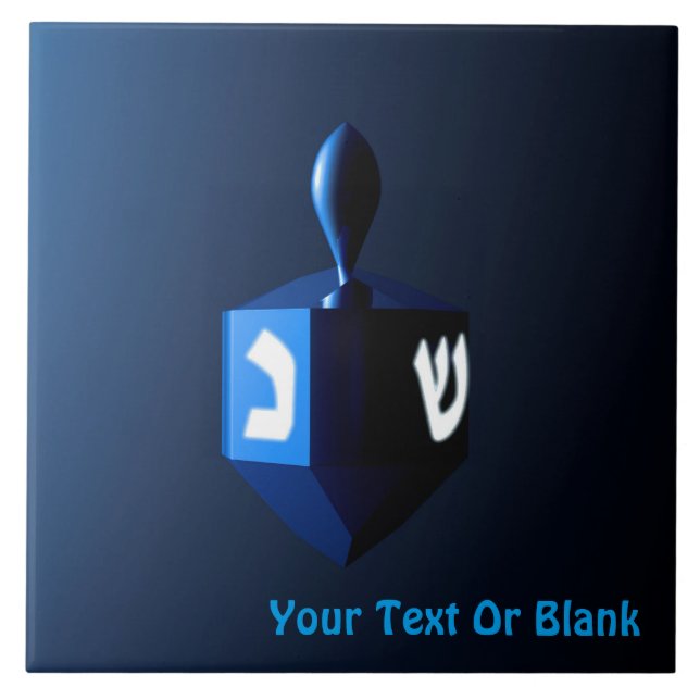 Shiny Blue Dreidel Kakelplatta (Framsidan)