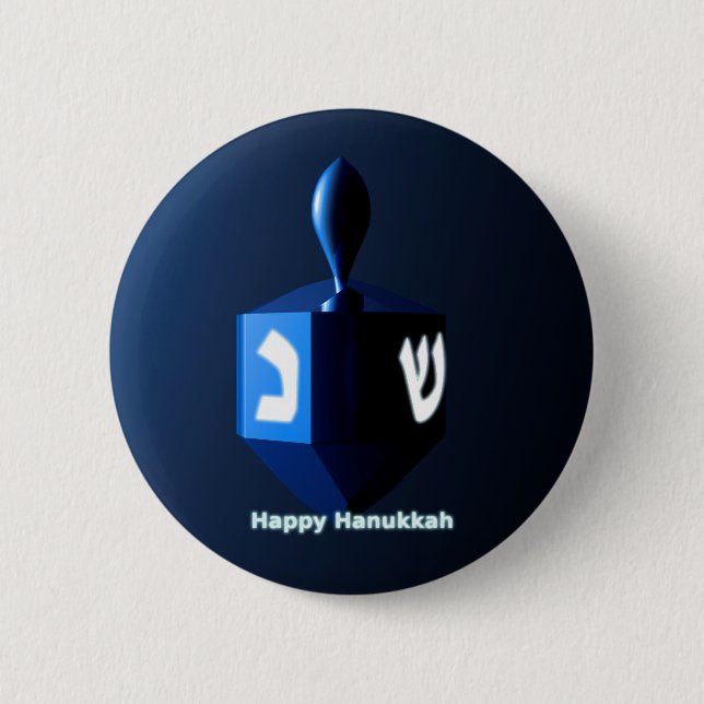 Shiny Blue Dreidel Knapp (Framsida)