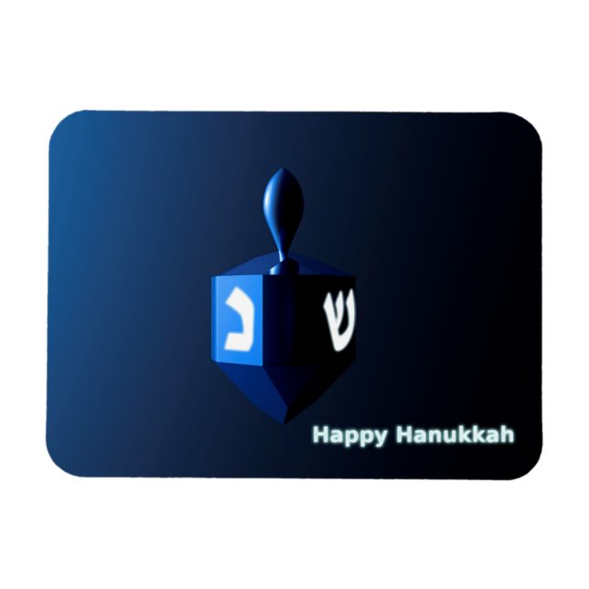 Shiny Blue Dreidel Magnet (Horisontell)