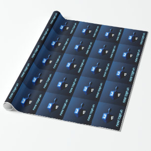 Shiny Blue Dreidel Presentpapper