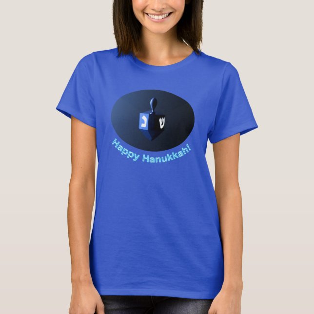 Shiny Blue Dreidel T-shirt (Framsida)