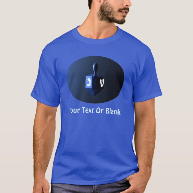 Shiny Blue Dreidel Tee Shirt (Framsida)