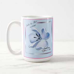 Shiny Blue Flower Bröllop Kaffemugg
