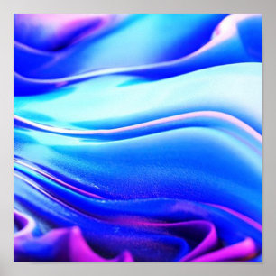 Shiny Blue och Lila Faux Plastic Abstrakt Poster