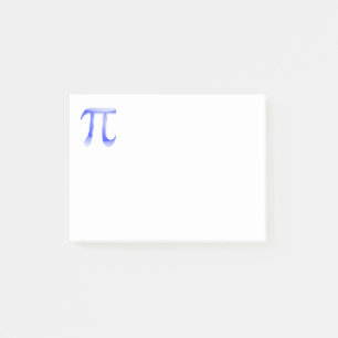 Shiny Blue Pi Symbol Post-it Block