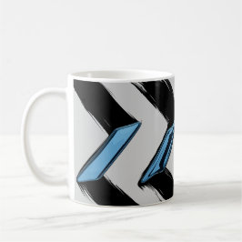 Shiny Blue Shapes with Diagonal Push Stroke Kaffemugg