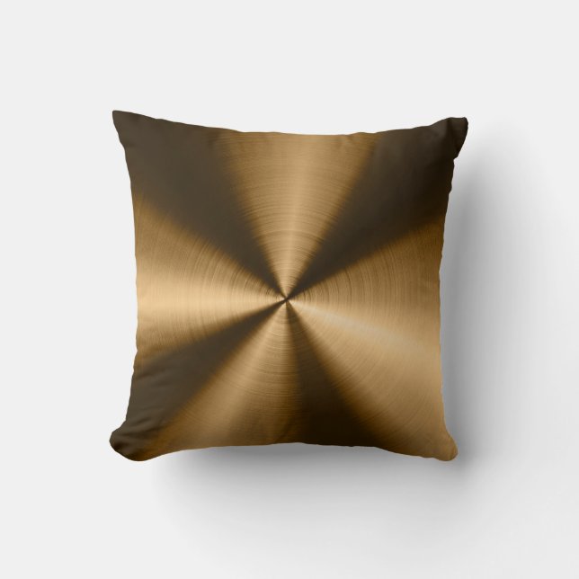 Shiny Brown Metallic Stainless Steel-utseende Kudde (Framsida)