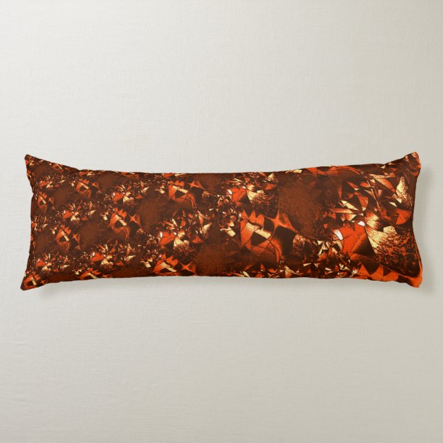 Shiny brownish coral och präglad kroppskudde (Framsidan)