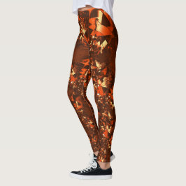 Shiny brownish coral och präglad leggings