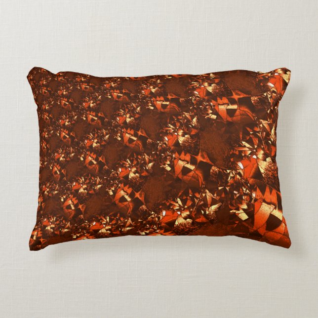 Shiny brownish coral och präglad prydnadskudde (Framsidan)