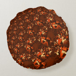 Shiny brownish coral och präglad rund kudde