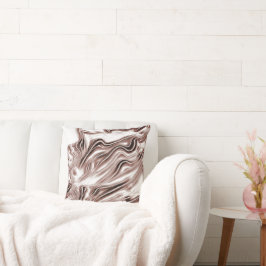 Shiny brun lång vågigt spår på vit bakgrund kudde