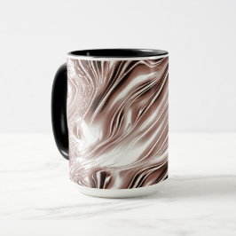 Shiny brun lång vågigt spår på vit bakgrund mugg