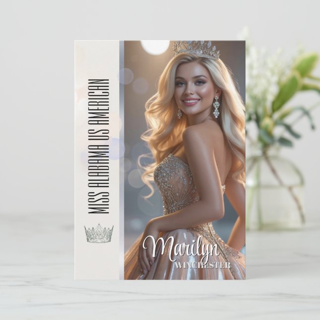 Shiny Bubbles Pageant Autograph Card Template (Stående Fram)